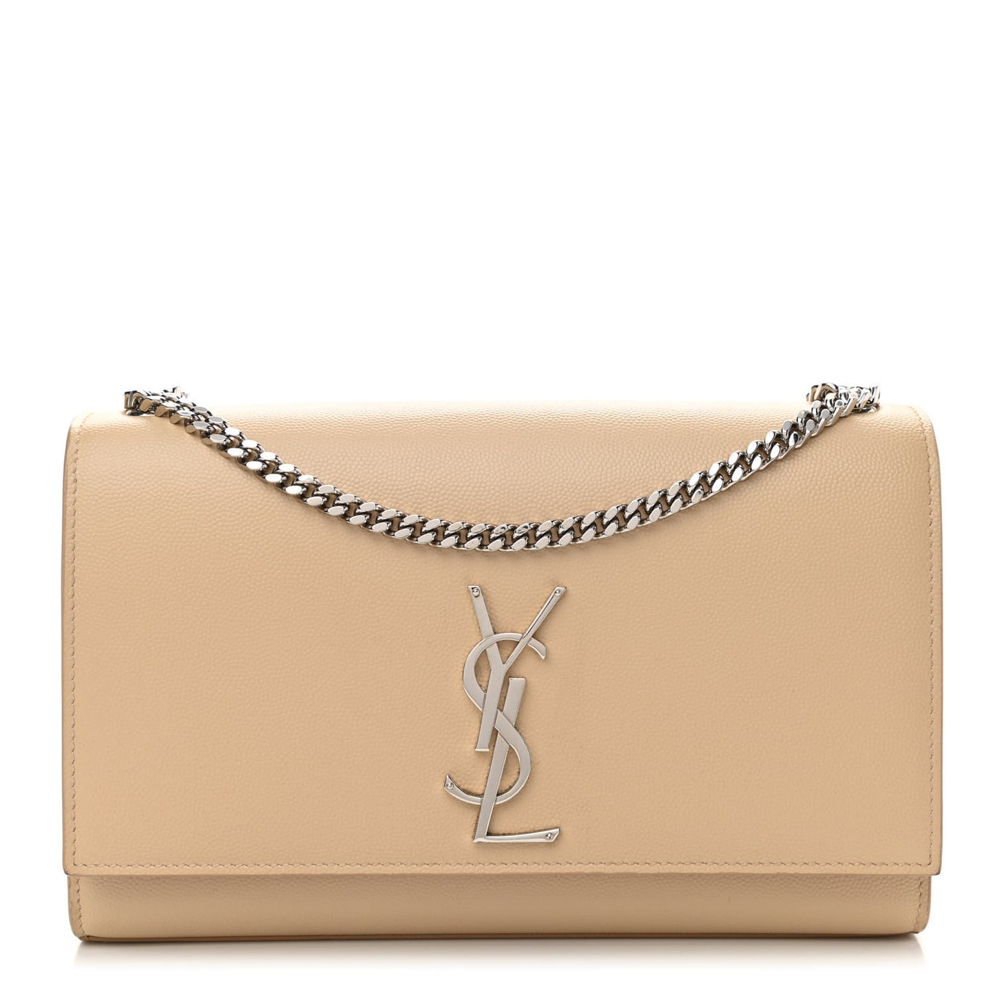 Grain De Poudre Medium Classic Monogram Kate Satchel Sable Beige