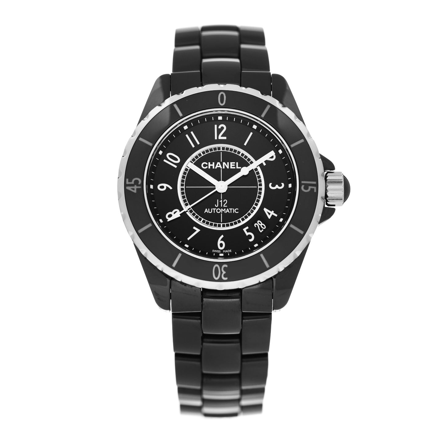 Stainless Steel Ceramic 38mm J12 Automatic Watch Black
