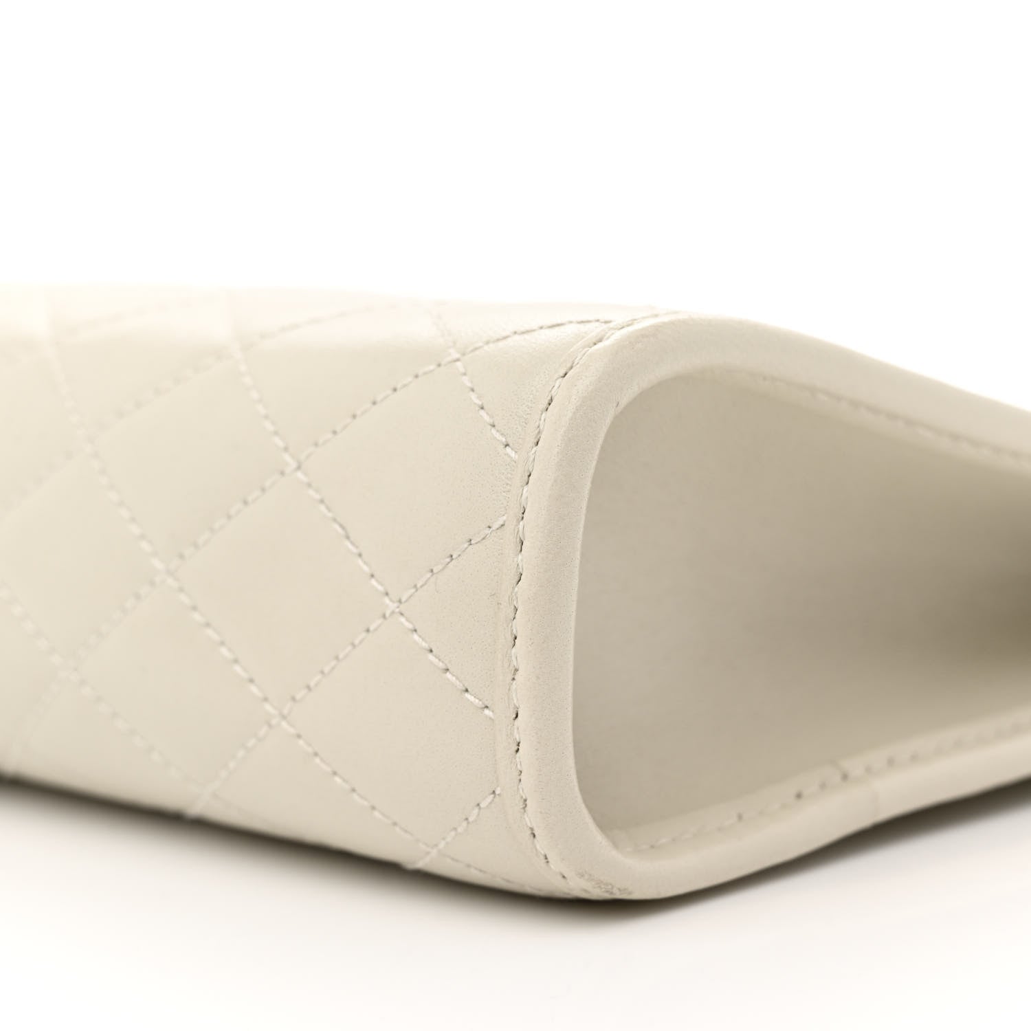 Saint Laurent Lambskin Quilted Monogram Baby Victoire Chain Clutch Blanc Vintage 10 of 12