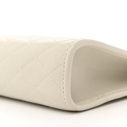 Saint Laurent Lambskin Quilted Monogram Baby Victoire Chain Clutch Blanc Vintage 10 of 12
