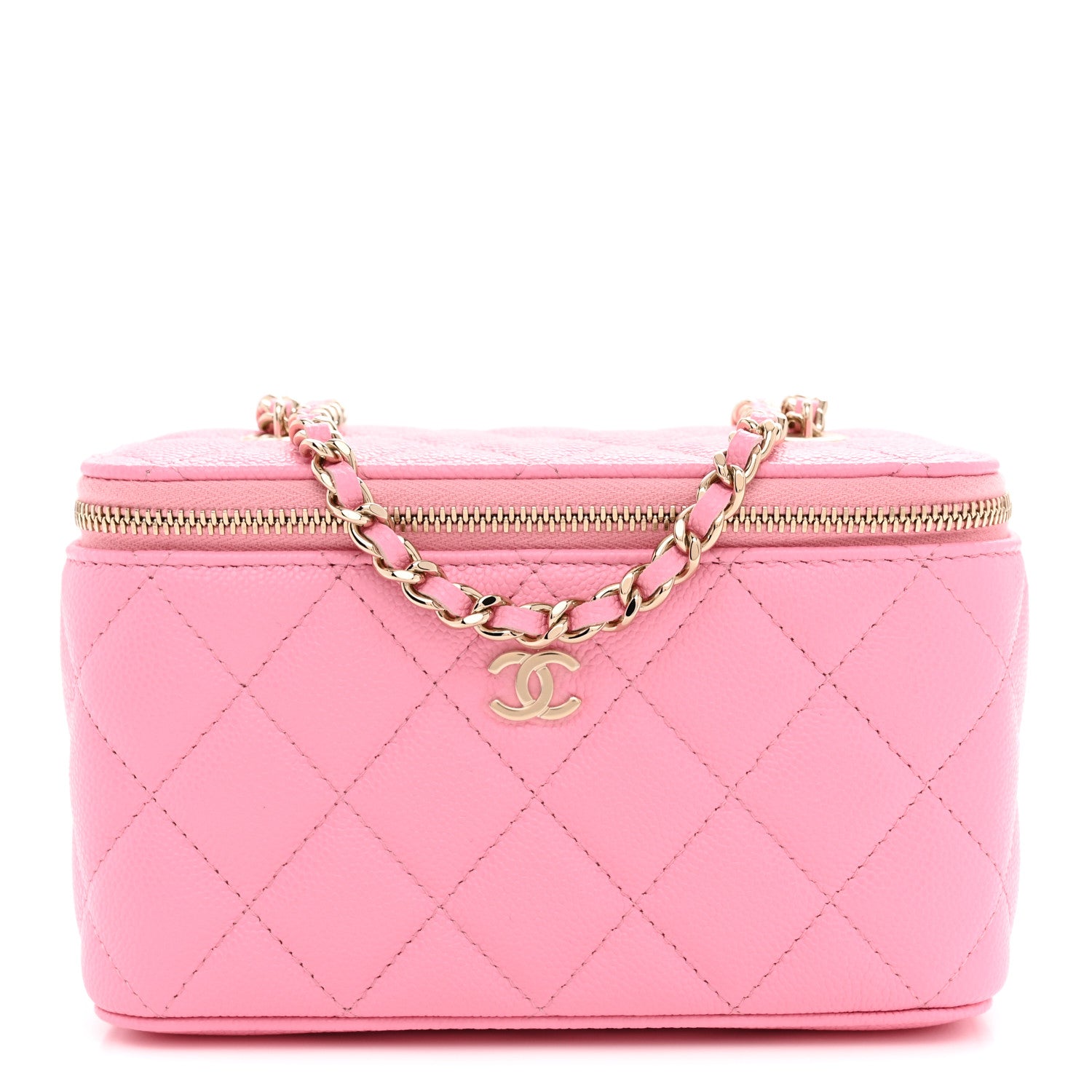 Chanel Caviar Quilted Small Vanity Case With Chain Pink 1 of 11