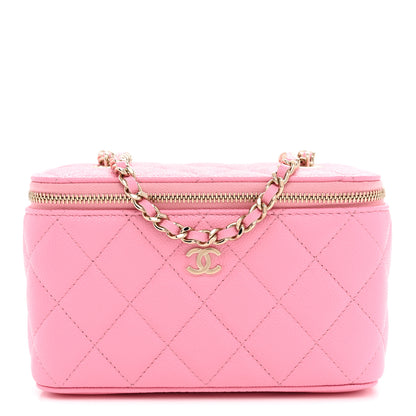 Chanel Caviar Quilted Small Vanity Case With Chain Pink 1 of 11