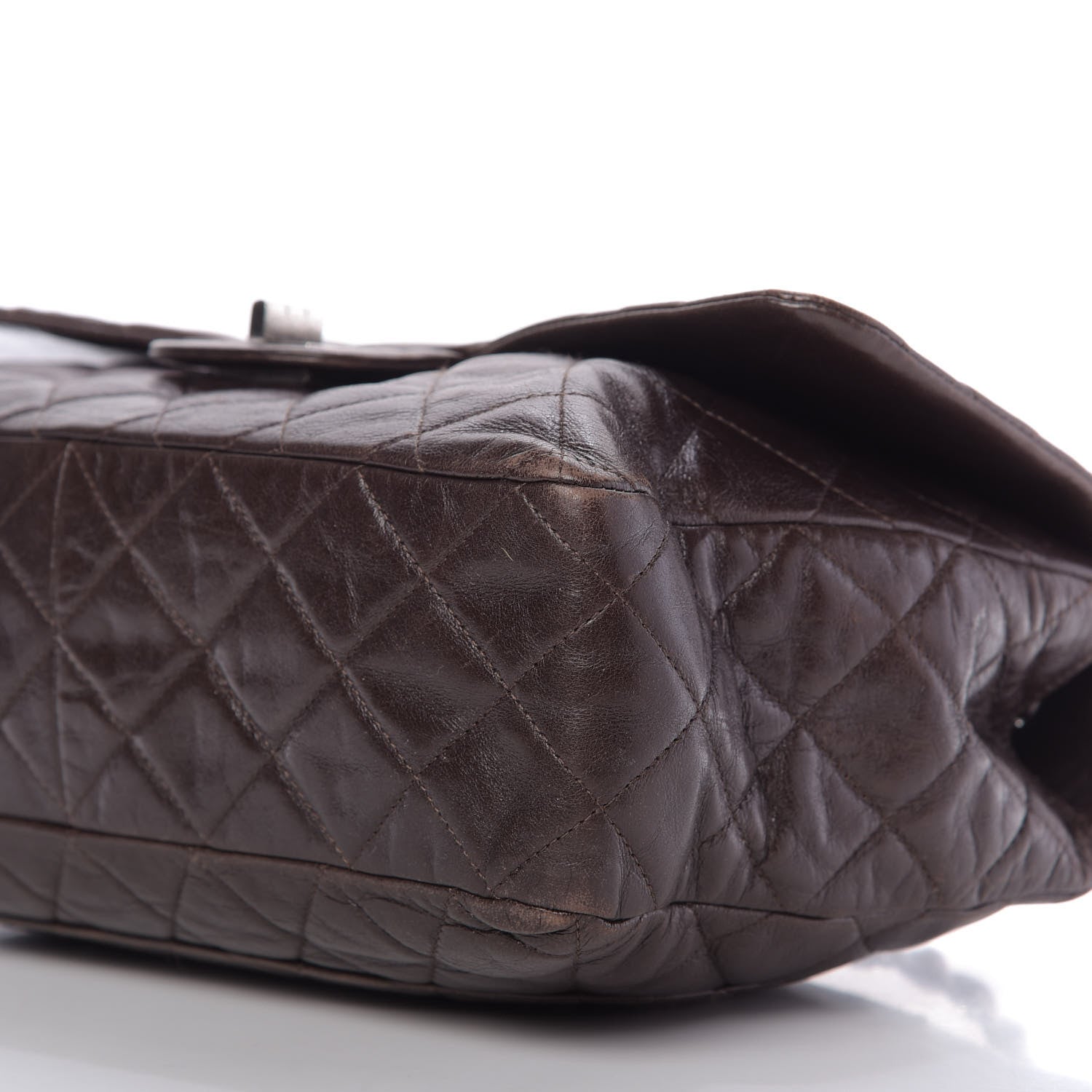 Chanel Washed Lambskin Quilted Jumbo Hybrid Reissue Flap Dark Brown 7 of 10