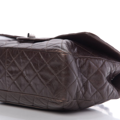 Chanel Washed Lambskin Quilted Jumbo Hybrid Reissue Flap Dark Brown 7 of 10