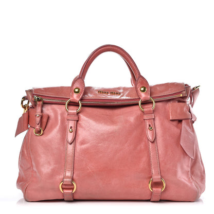 Miu Miu Vitello Medium Bow Satchel Pink 1 of 13