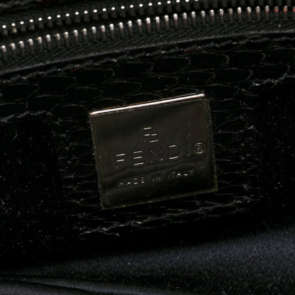 Fendi Sequin Paillettes Snakeskin Baguette Black 6 of 9