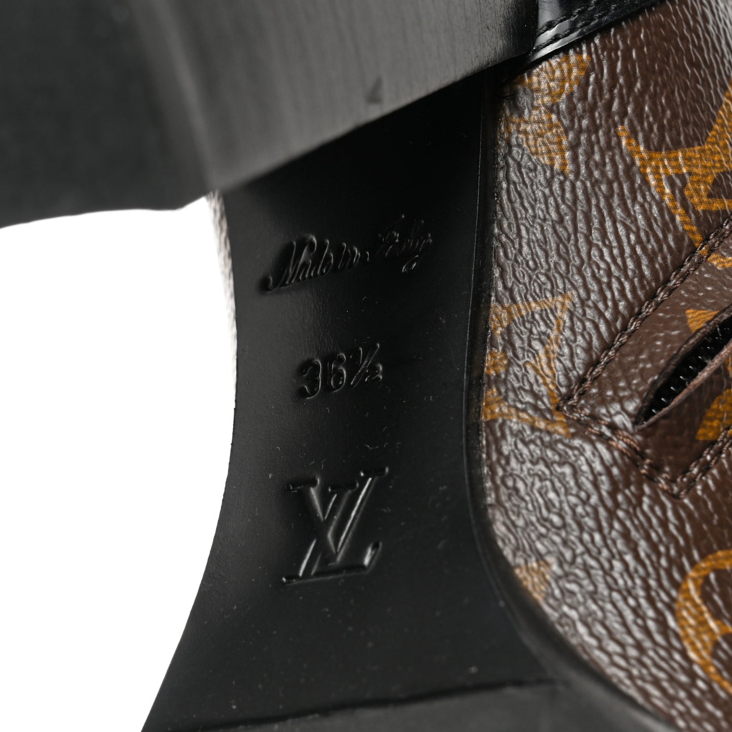 Patent Calfskin Monogram Star Trail Ankle Boots 36.5 Black