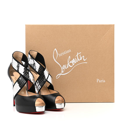Christian Louboutin Kid Sequin Xiletta 120 Disco Ball Sandal Pumps 37 Black Silver 8 of 8