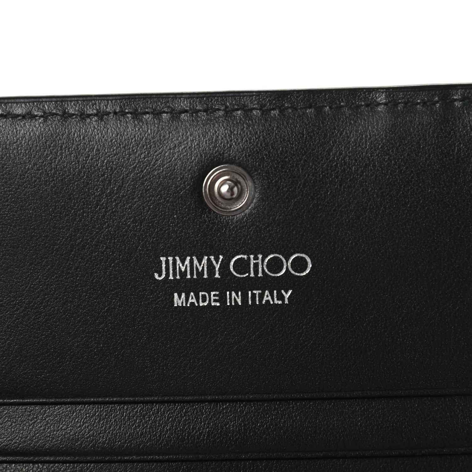 Jimmy Choo Calfskin Crocodile Embossed Hanne Wallet Black 6 of 6