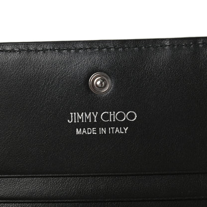 Jimmy Choo Calfskin Crocodile Embossed Hanne Wallet Black 6 of 6