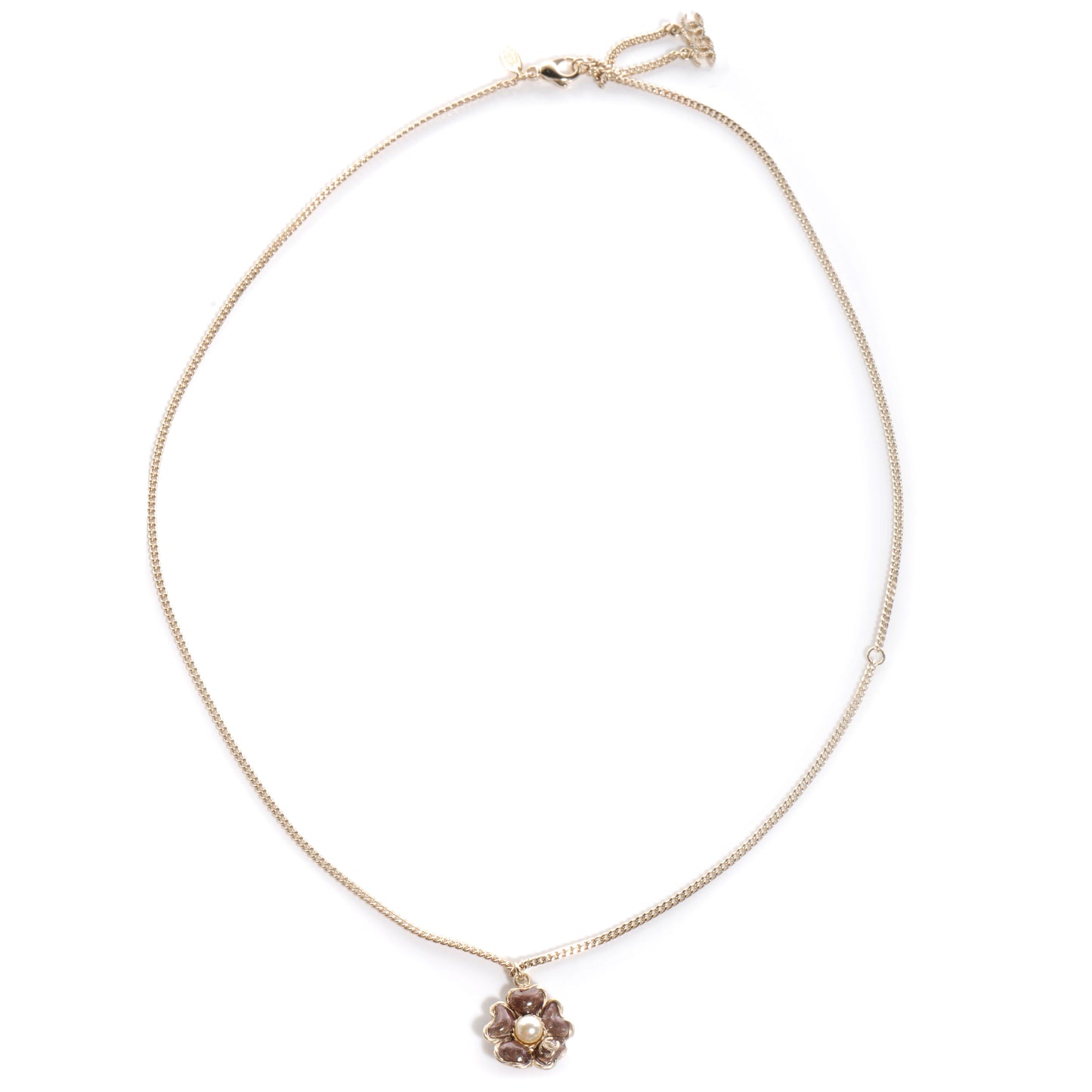 Pearl CC Camellia Flower Necklace