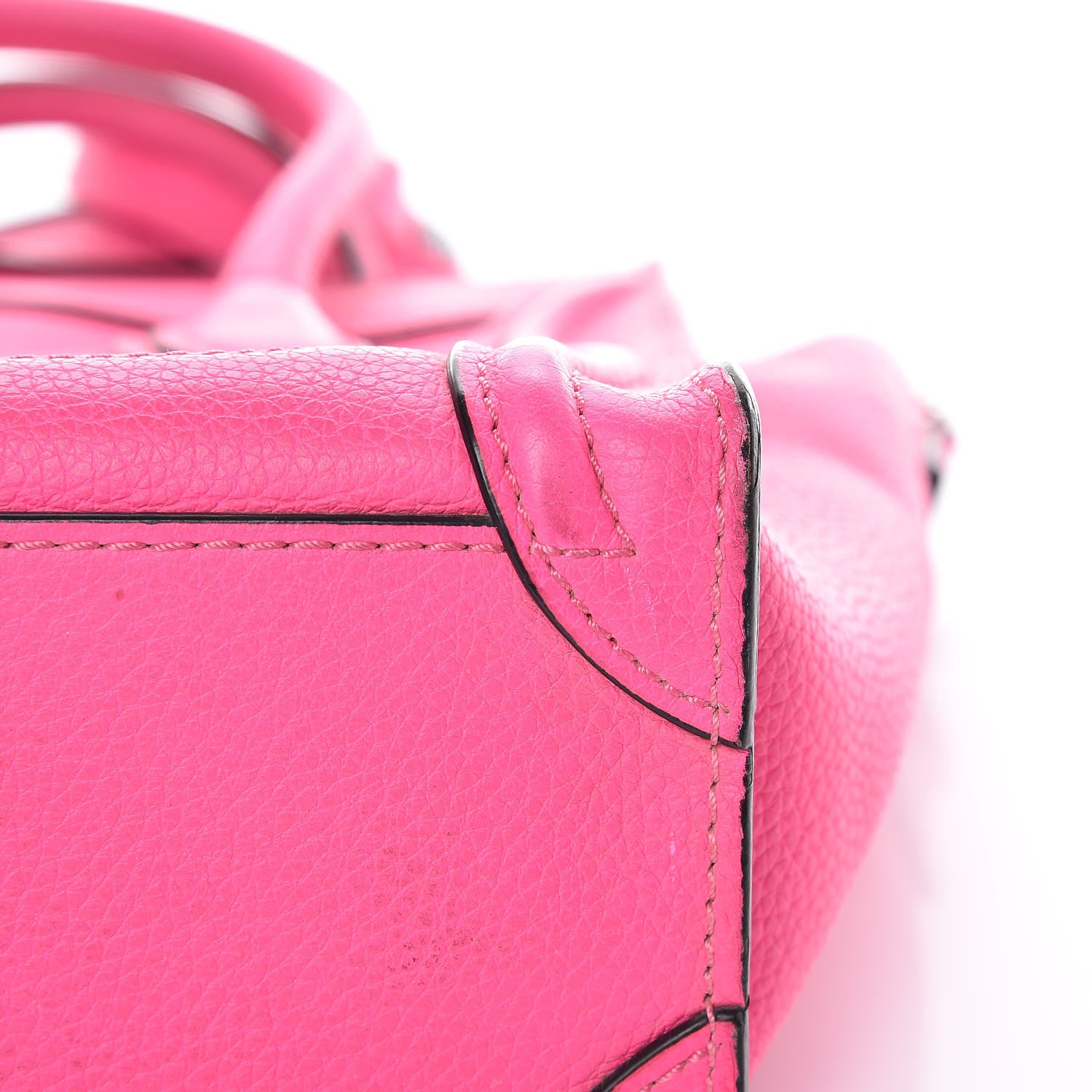Celine Drummed Calfskin Nano Luggage Fluo Pink 11 of 12