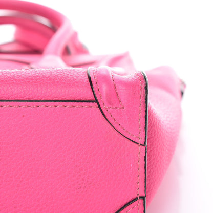 Celine Drummed Calfskin Nano Luggage Fluo Pink 11 of 12