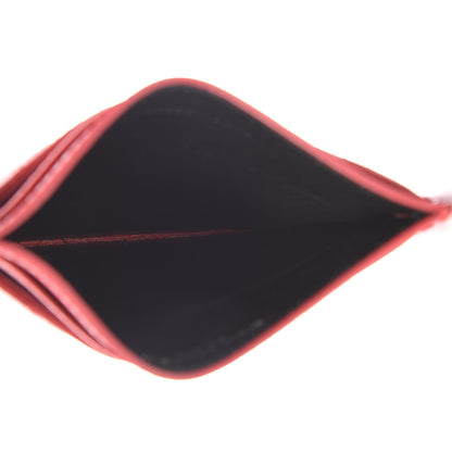 Saint Laurent Grain De Poudre Matelasse Chevron Monogram Credit Card Case New Red 5 of 10