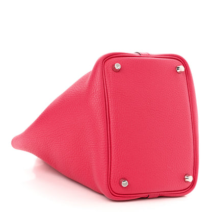 Hermes Taurillon Clemence Swift Eclat Picotin Lock 18 PM Rose Mexico Rouge De Coeur 4 of 10