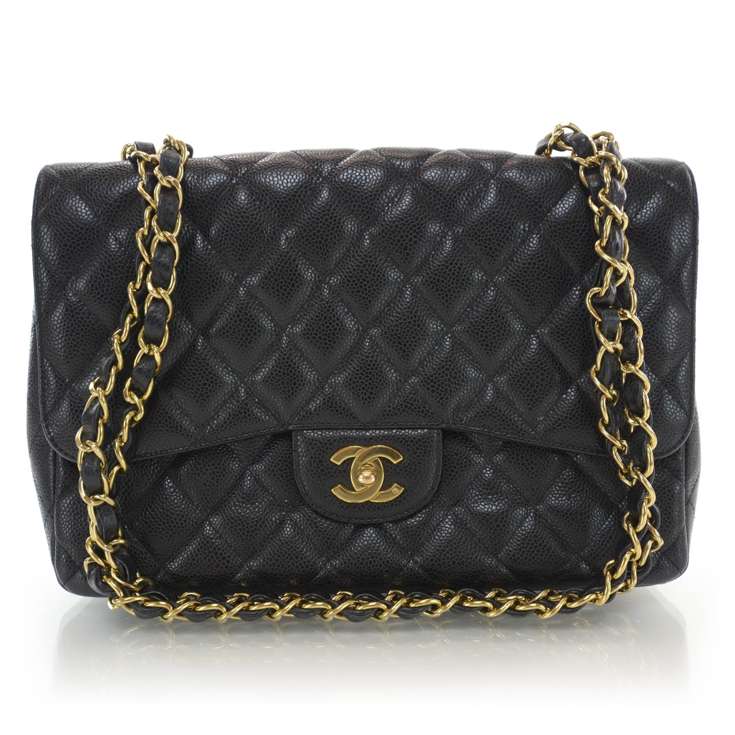 Chanel Caviar Jumbo Single Flap Black 1 of 9