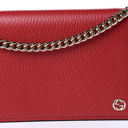 Gucci Dollar Calfskin Medium Betty Chain Wallet Tabasco Red 8 of 9