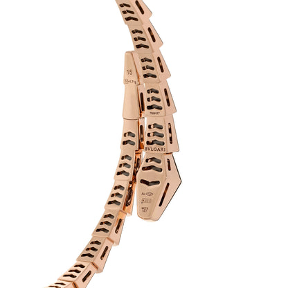 Bulgari 18K Rose Gold Diamond Serpenti Viper Bracelet M 3 of 4