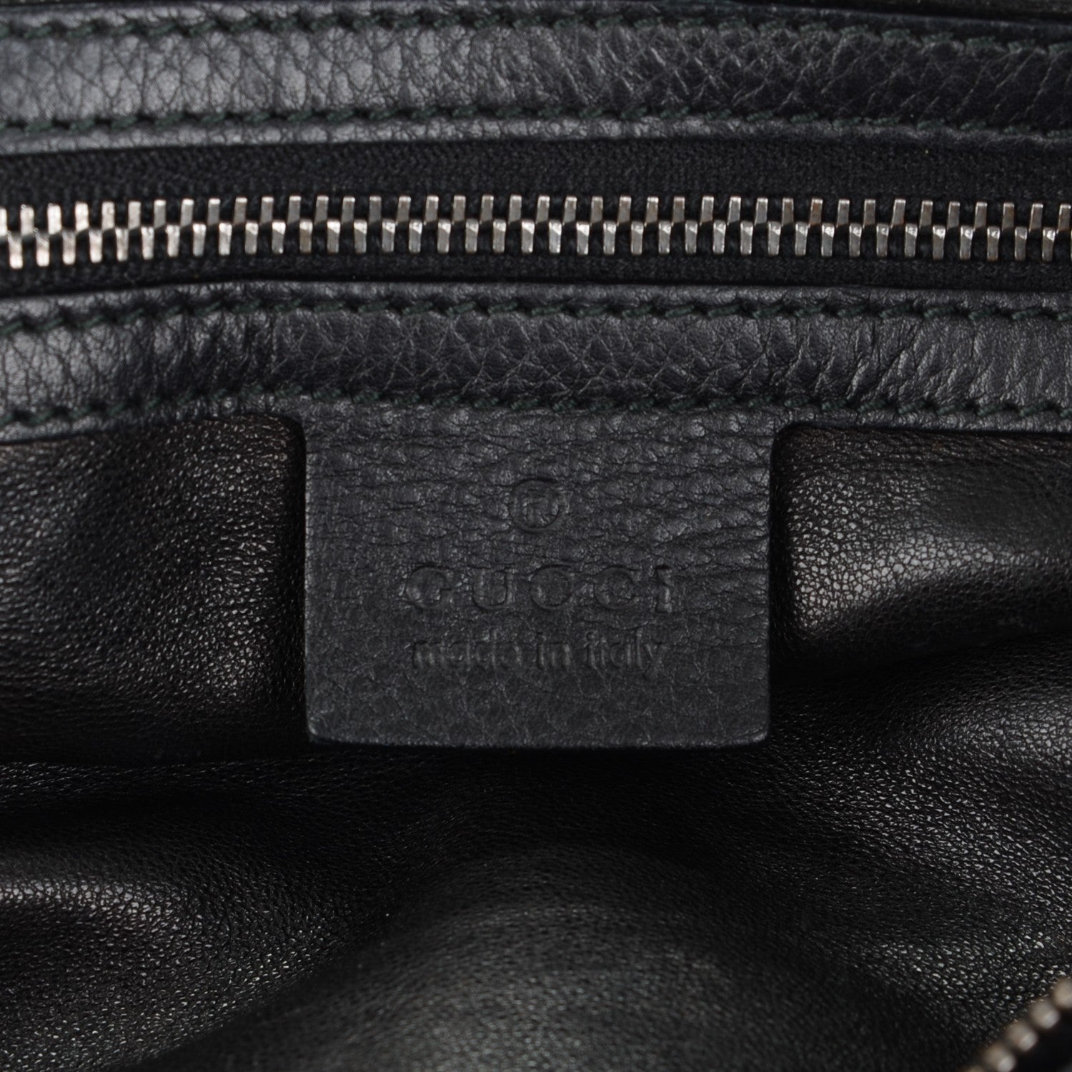 Gucci Pebbled Calfskin Icon Bit Shoulder Bag Black 6 of 7