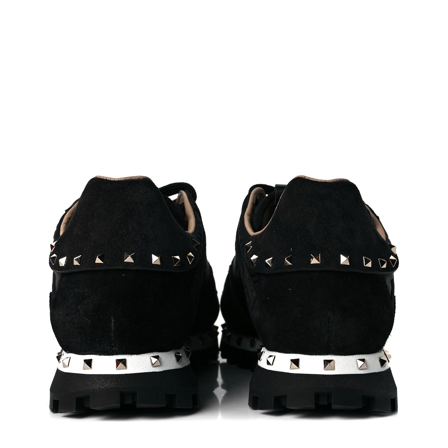 Suede Nylon Camouflage Womens Soul Rockstud Sneakers 39.5 Black