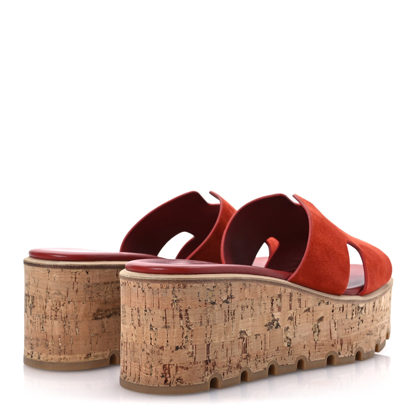 Suede Goatskin Cork Eze 30 Sandals 39 Orange Brulee