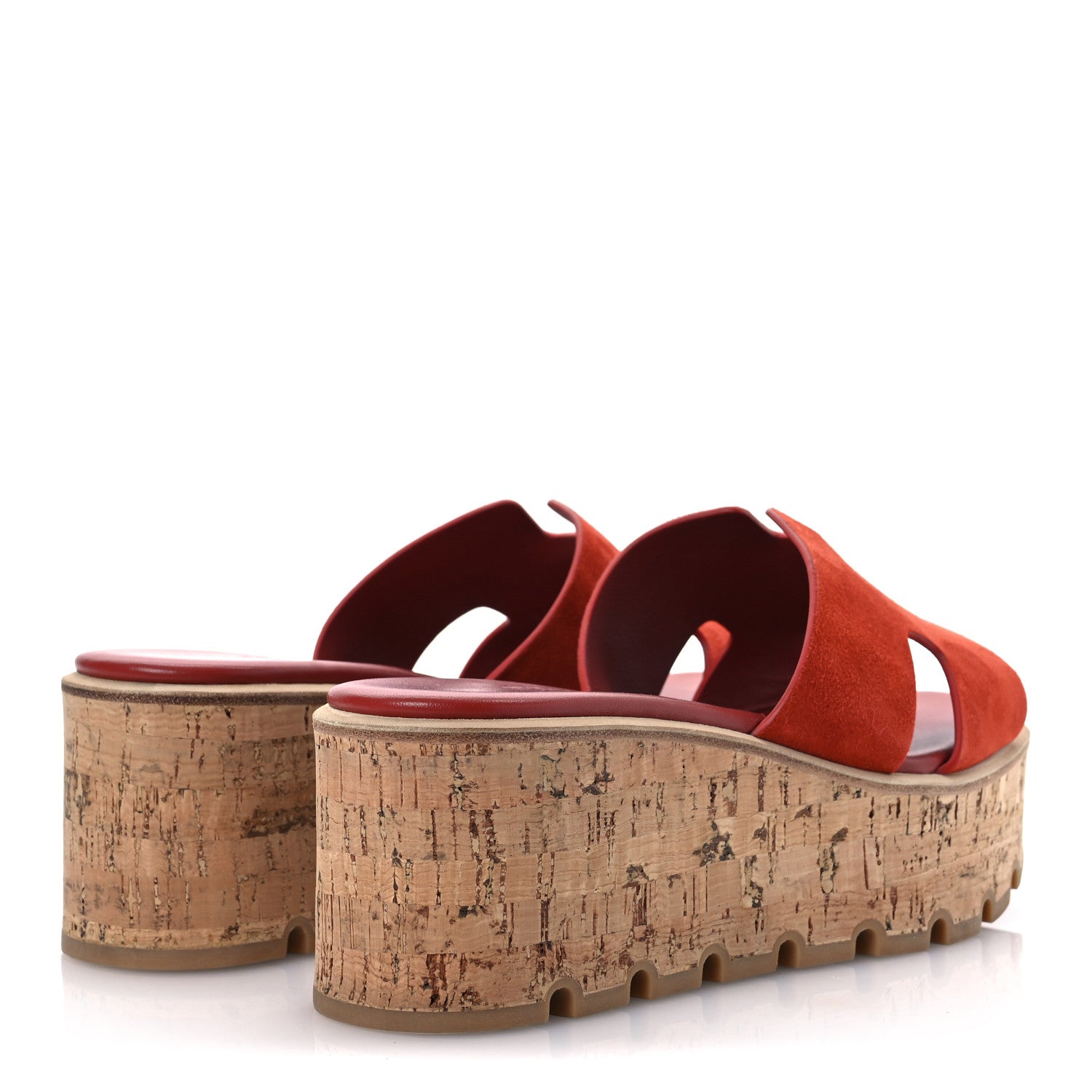 Hermes Suede Goatskin Cork Eze 30 Sandals 39 Orange Brulee 5 of 12