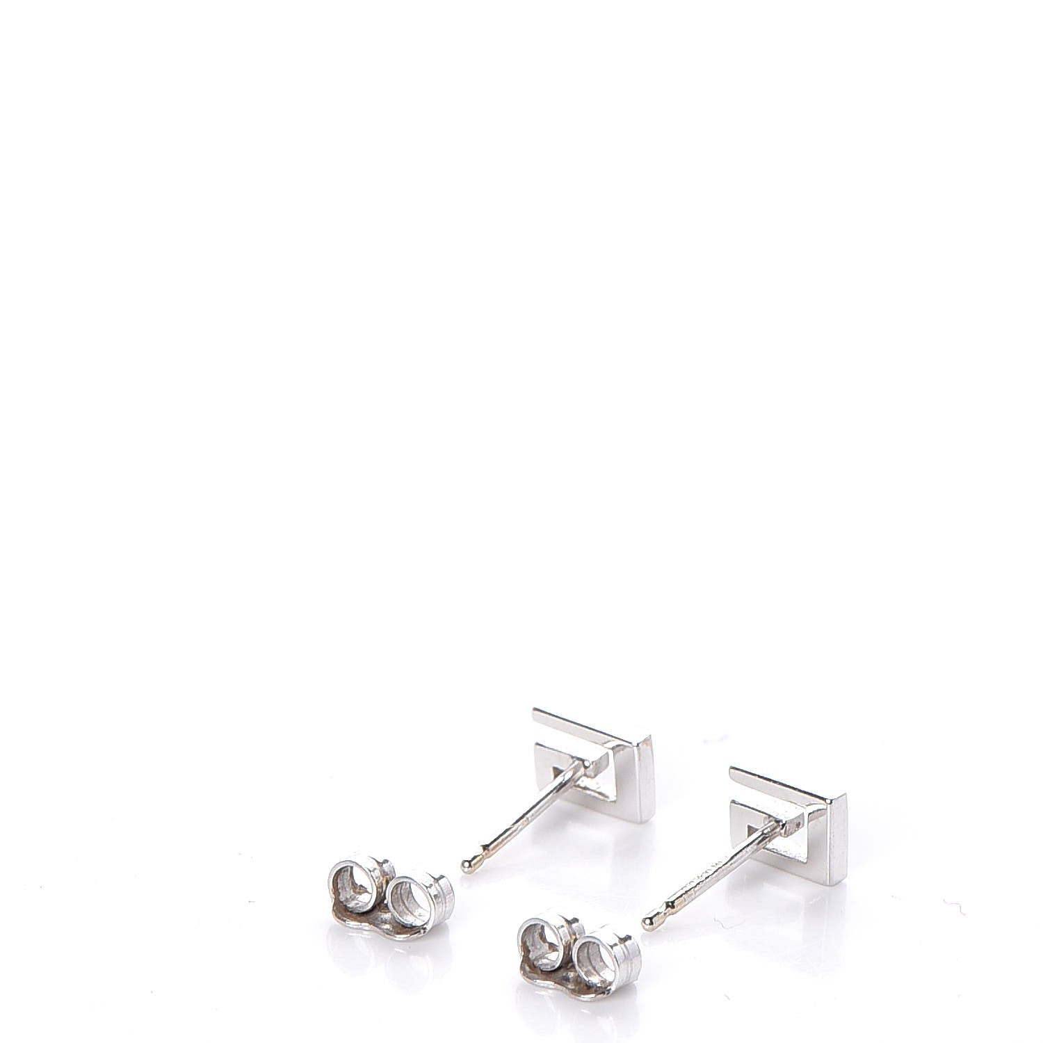 Gucci 18K White Gold G Stud Earrings 3 of 4