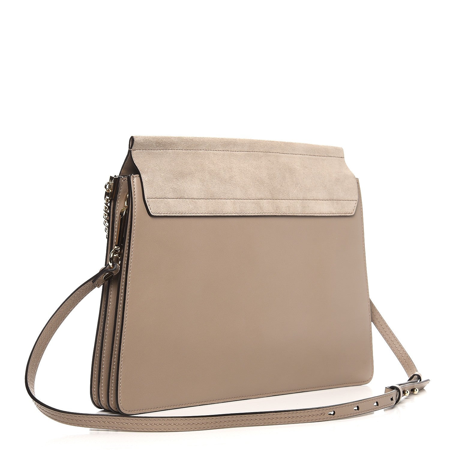 Chloe Calfskin Suede Medium Faye Shoulder Bag Motty Grey 3 of 7