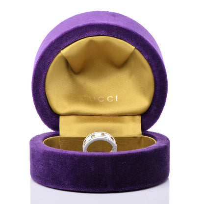Gucci 18K Yellow Gold Ceramic Topaz Icon Band Ring 53 6.5 White 6 of 6
