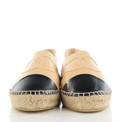 Chanel Lambskin CC Espadrilles 39 Beige Black 8 of 22