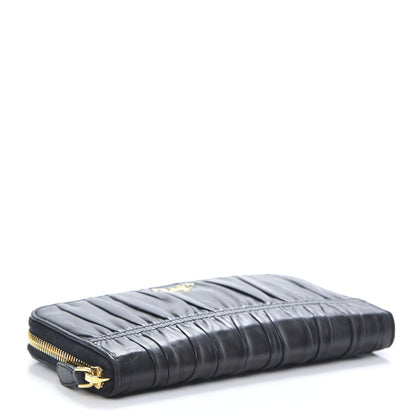 Prada Nappa Gaufre Zip Around Wallet Black 4 of 10