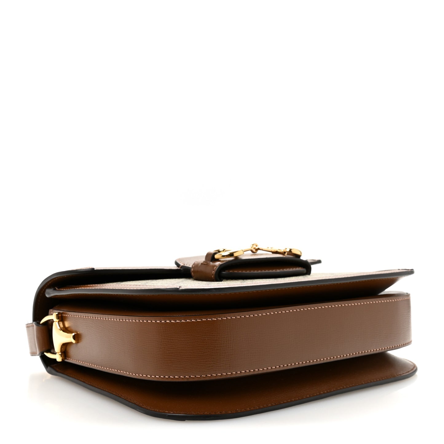 GG Supreme Monogram Azalea Calfskin Horsebit 1955 Shoulder Bag Beige Brown Sugar