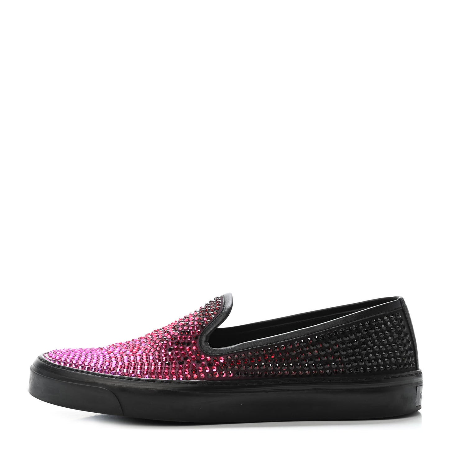 Crystal Satin Moorea Degrade Slip-On Sneakers 37.5 Fuchsia Black