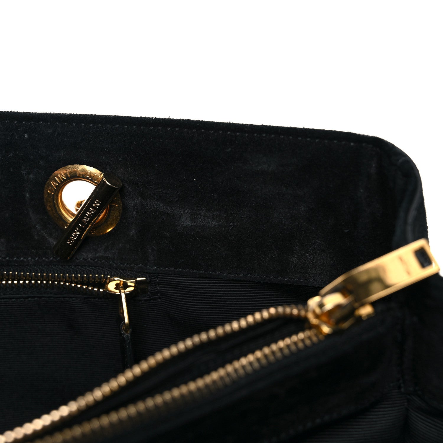 Saint Laurent Suede Monogram Cassandre Shopper Black 12 of 30