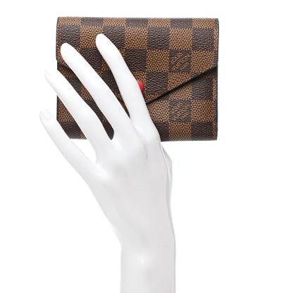 Louis Vuitton Damier Ebene Victorine Wallet Red 2 of 8