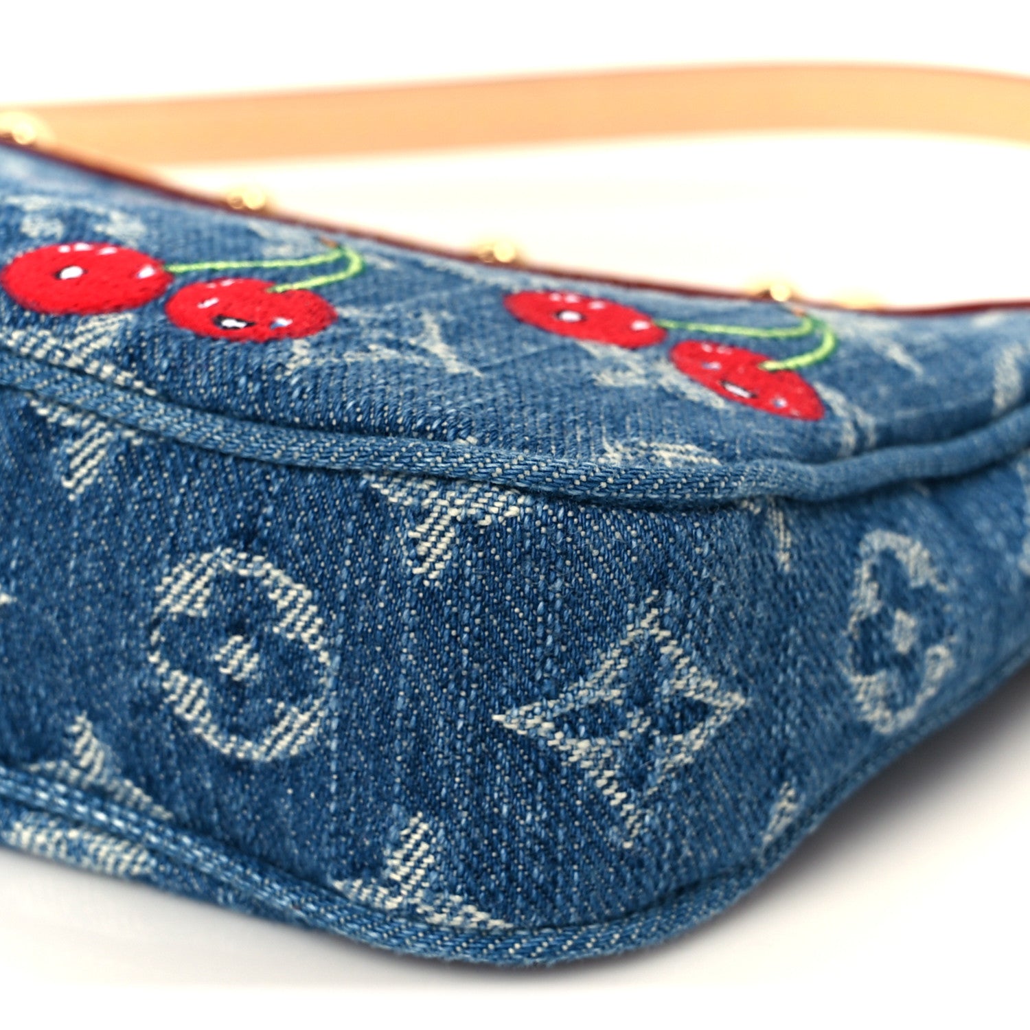 Louis Vuitton LV X TM Monogram Denim Cerises Pochette Accessories Blue 10 of 10