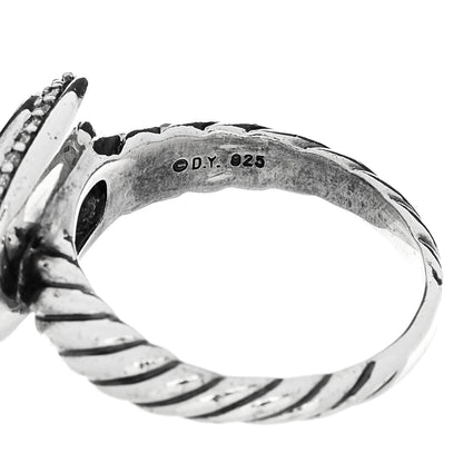 David Yurman Sterling Silver Diamond Blue Topaz 10mm Noblesse Ring 53 6.25 5 of 5