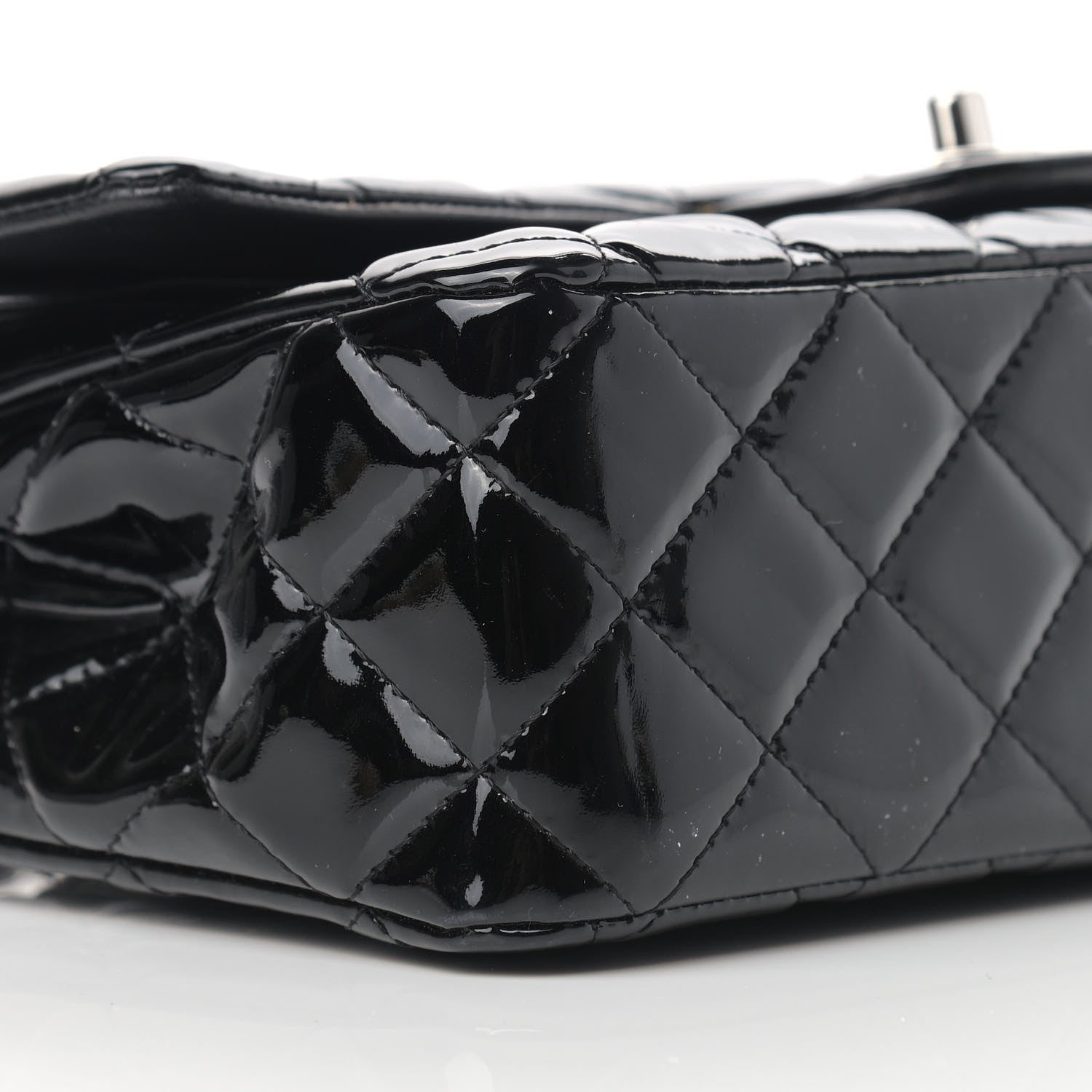 Chanel Patent Quilted Medium Double Flap Black 8 of 22