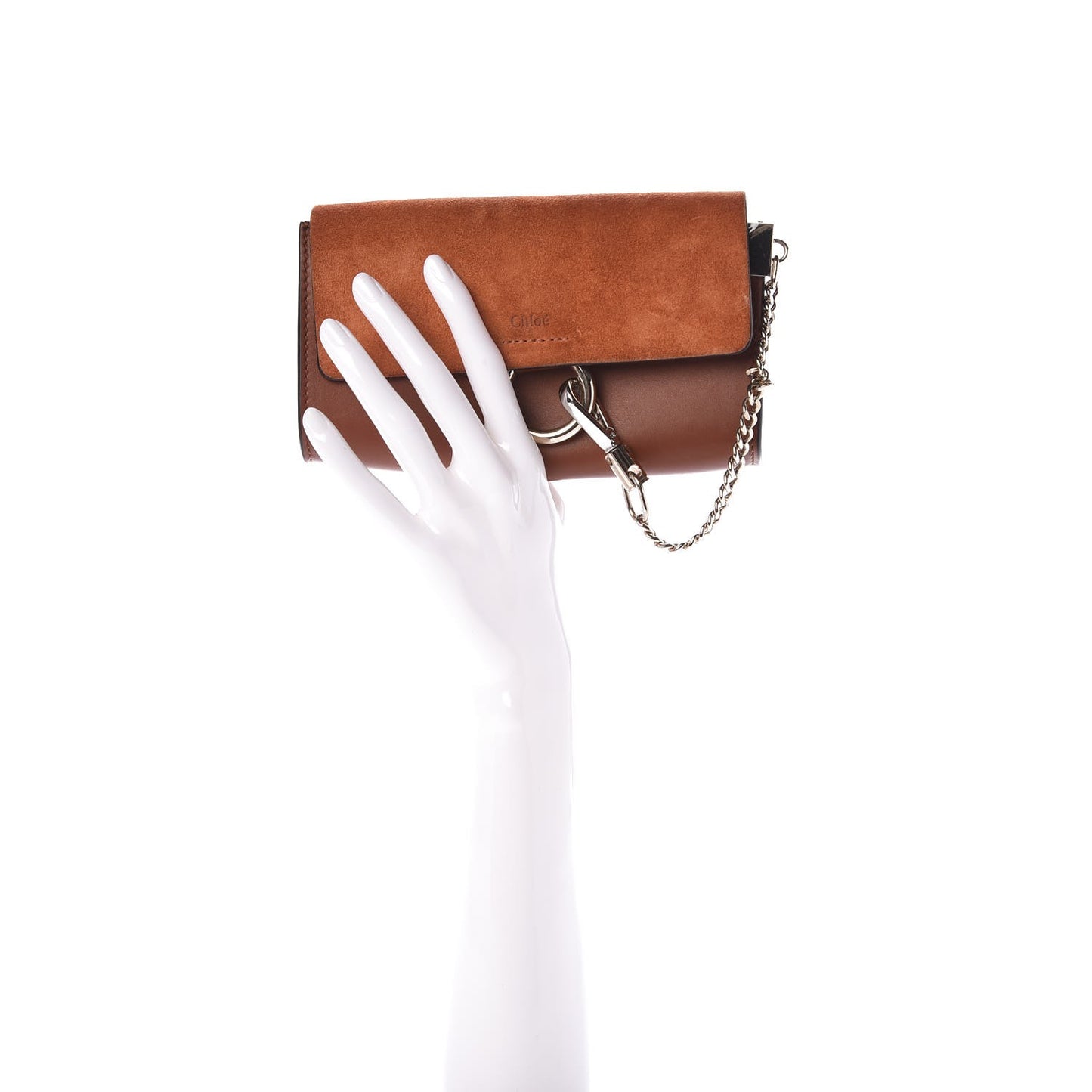 Suede Calfskin Mini Faye Shoulder Bag Tobacco