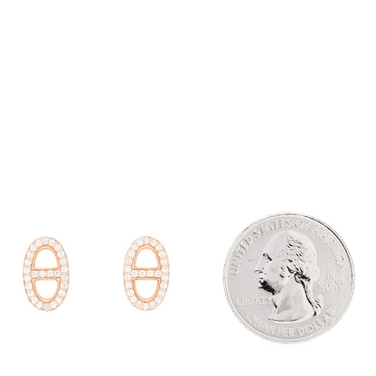 Hermes 18K Rose Gold Diamond New Farandole Earrings 2 of 5