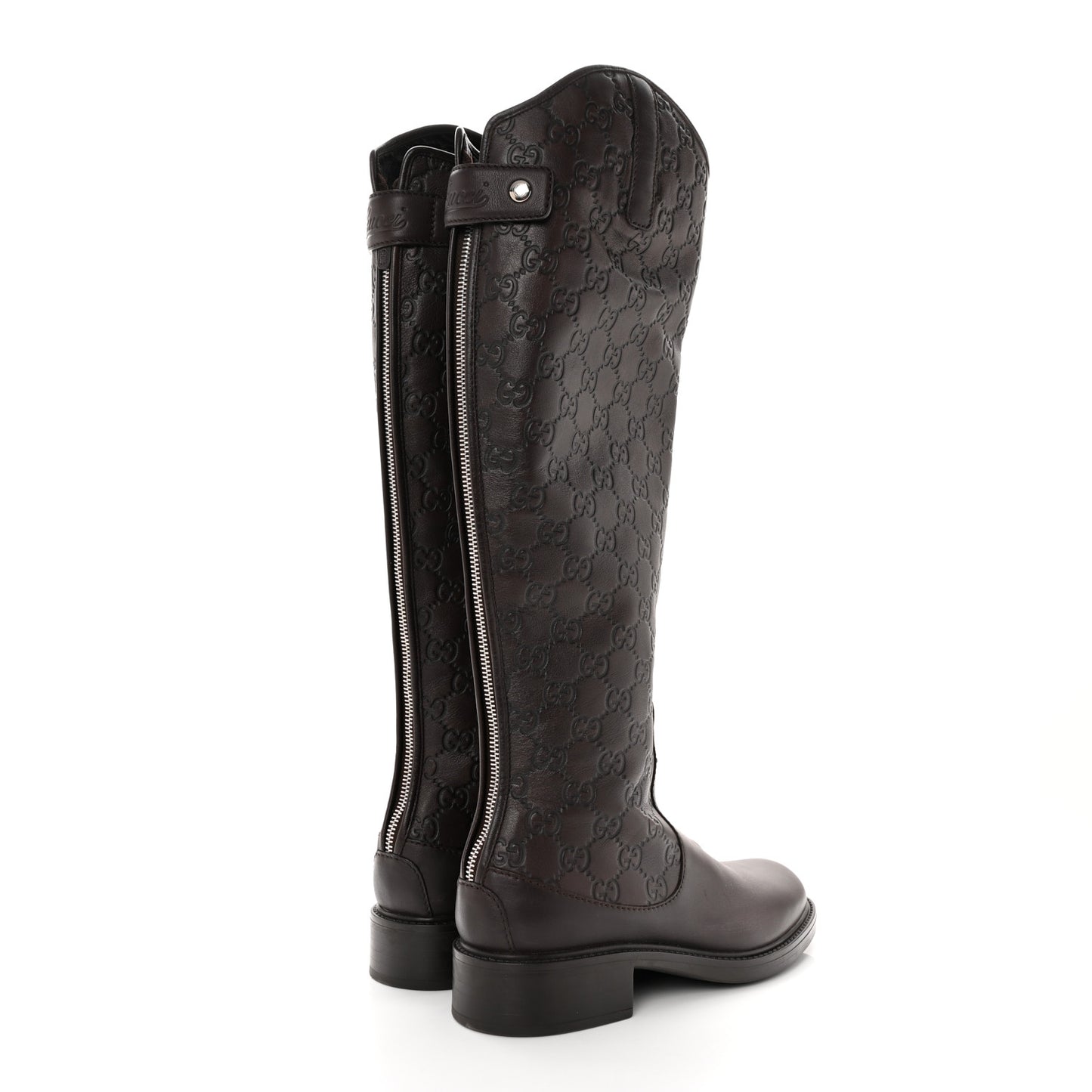 Guccissima Calfskin Miro Soft Knee High Riding Boots 37 Chocolate