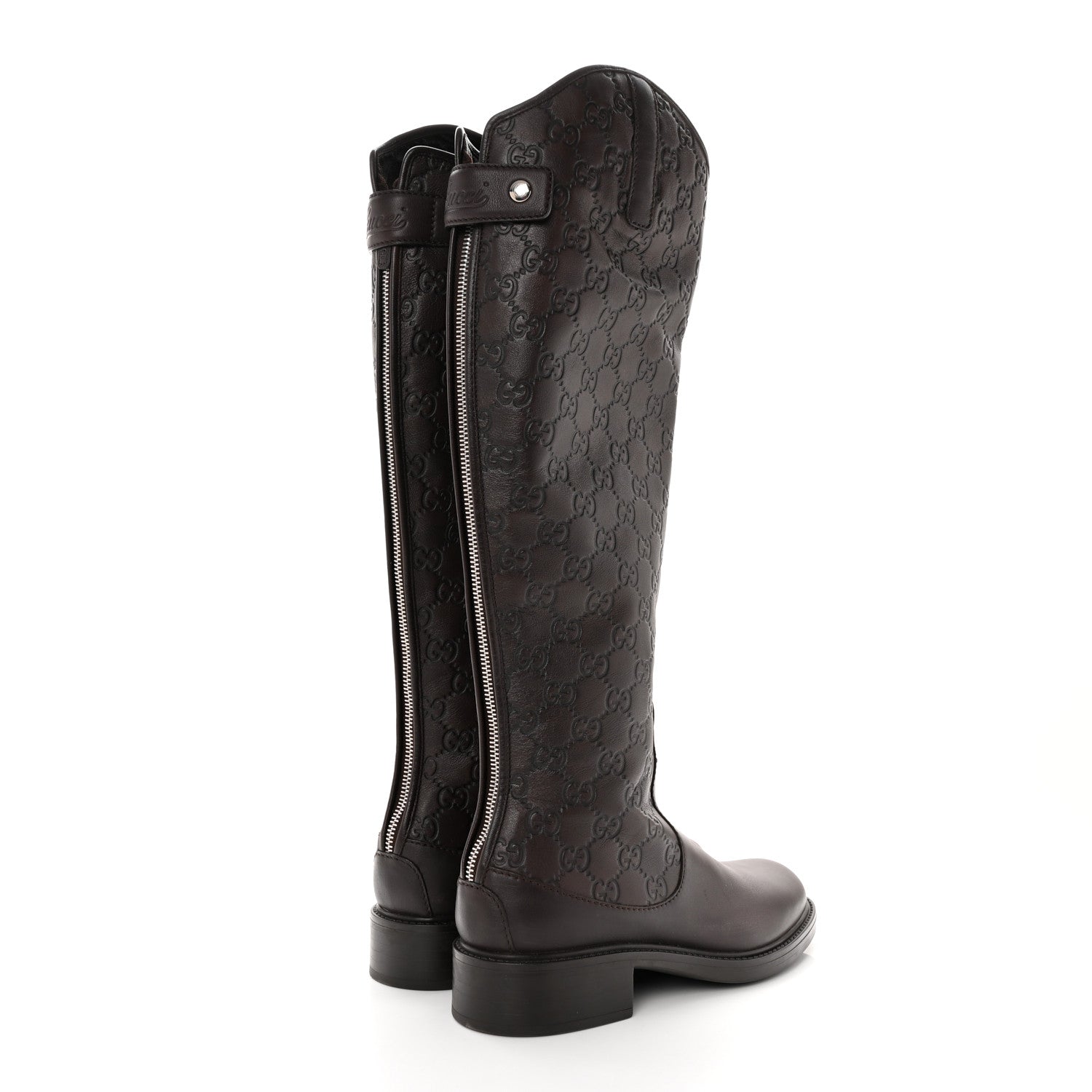 Gucci Guccissima Calfskin Miro Soft Knee High Riding Boots 37 Chocolate 4 of 10