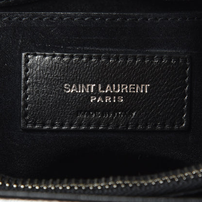 Saint Laurent Metallic Calfskin Y Quilted Monogram Small Loulou Chain Satchel Acciaio 8 of 10