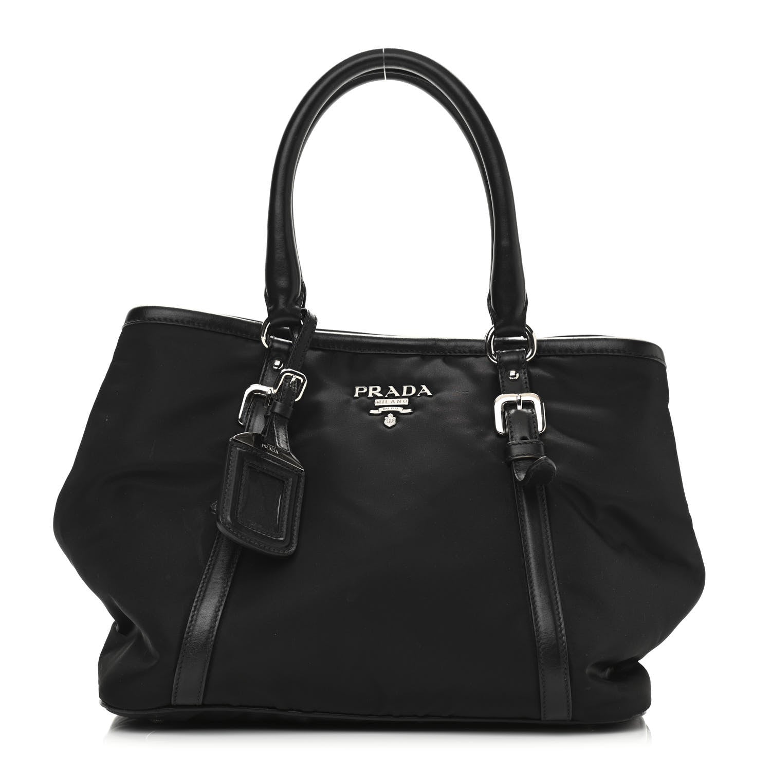 Prada Tessuto Nylon Soft Calf Tote Black 1 of 12