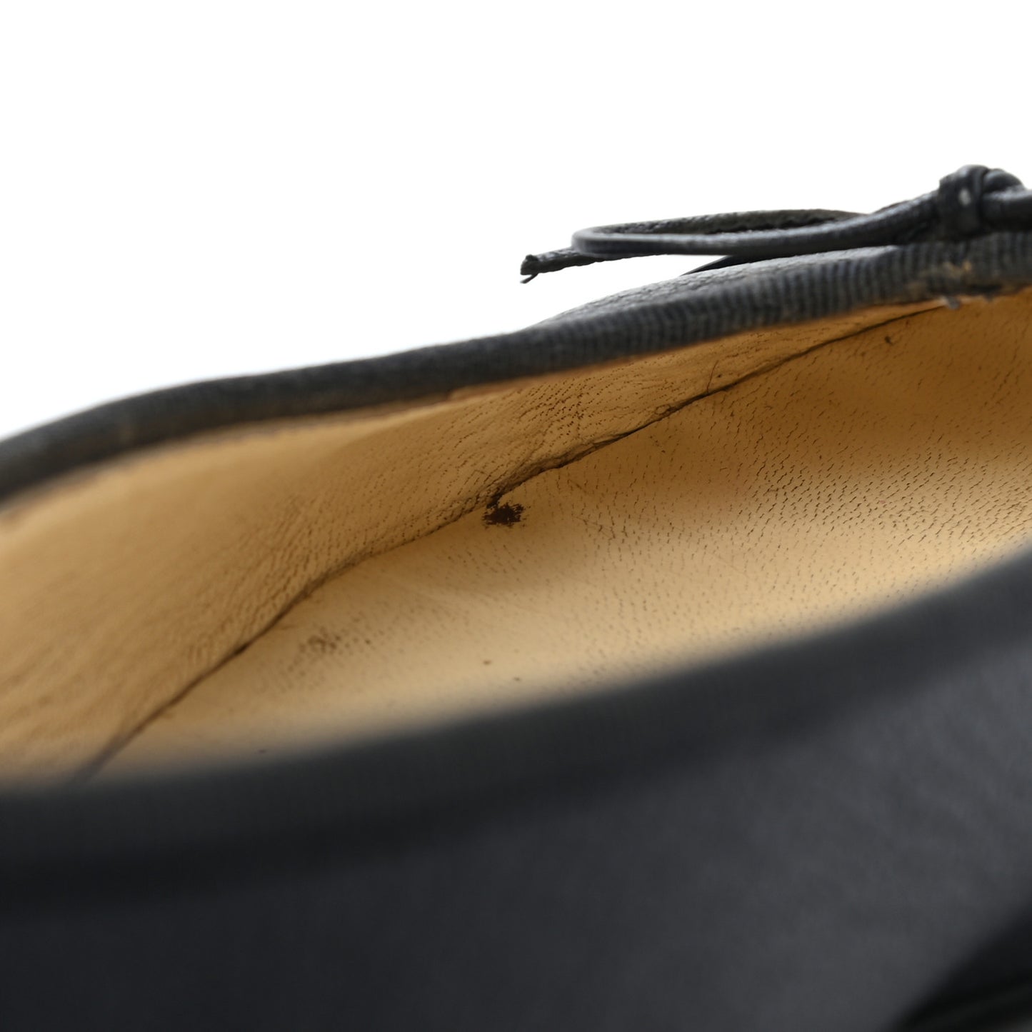 Goatskin Patent CC Cap Toe Ballerina Flats 39 Black