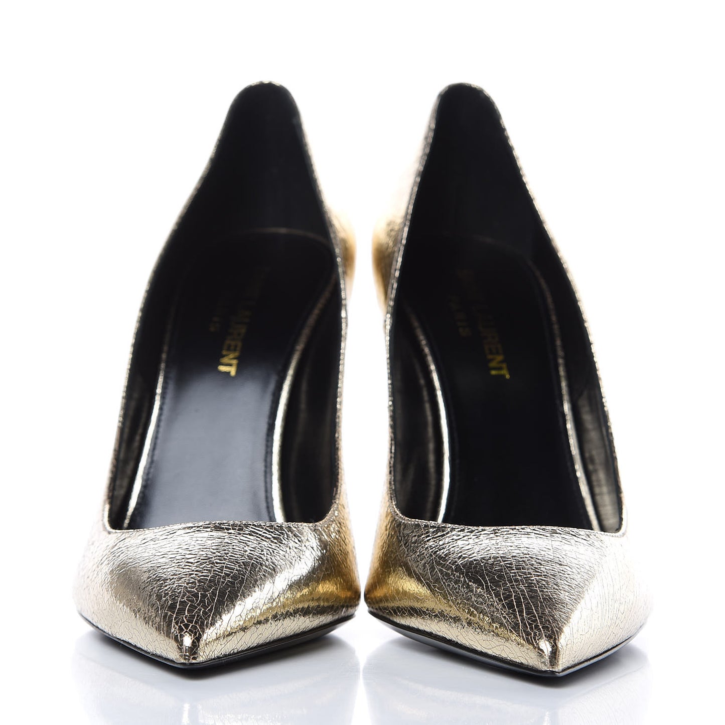 Metallic Supercrack Calfskin Anja 150 Pumps 37.5 Gold