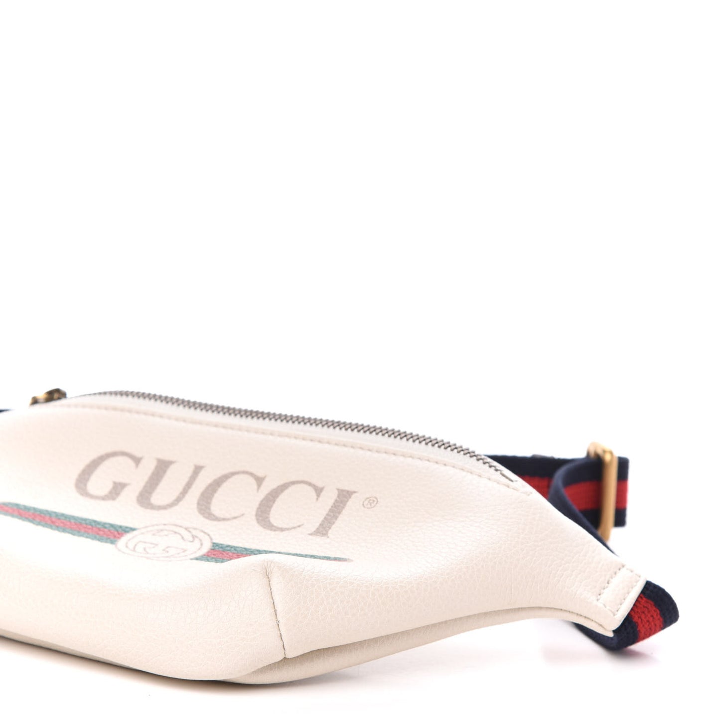 Grained Calfskin Small Logo Belt Bag White