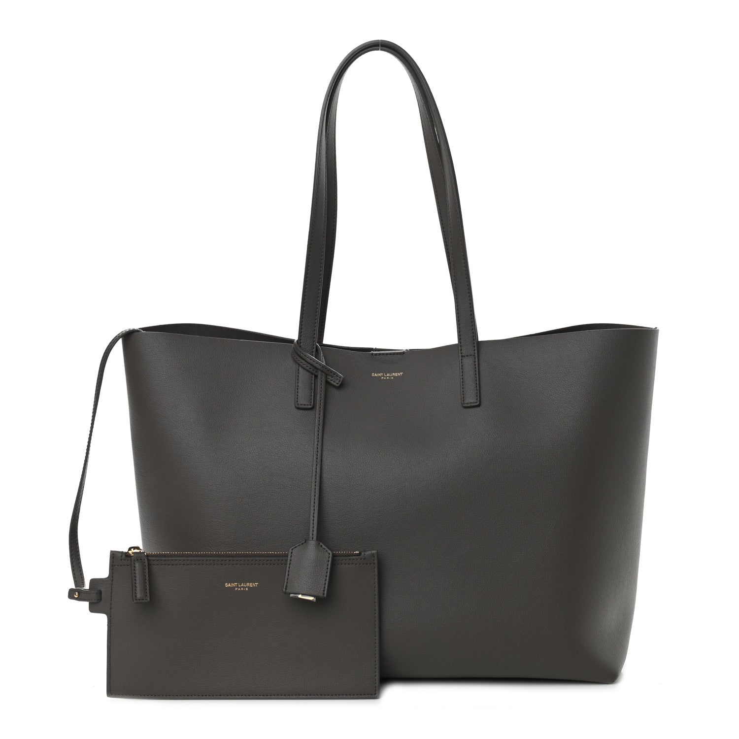 Saint Laurent Calfskin Large Shopping Tote Pebble 1 of 19