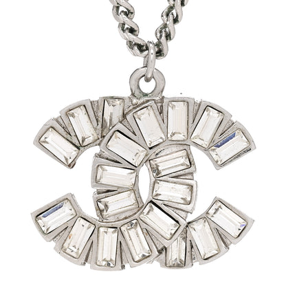 Chanel Baguette Crystal Large CC Necklace Silver 4 of 6