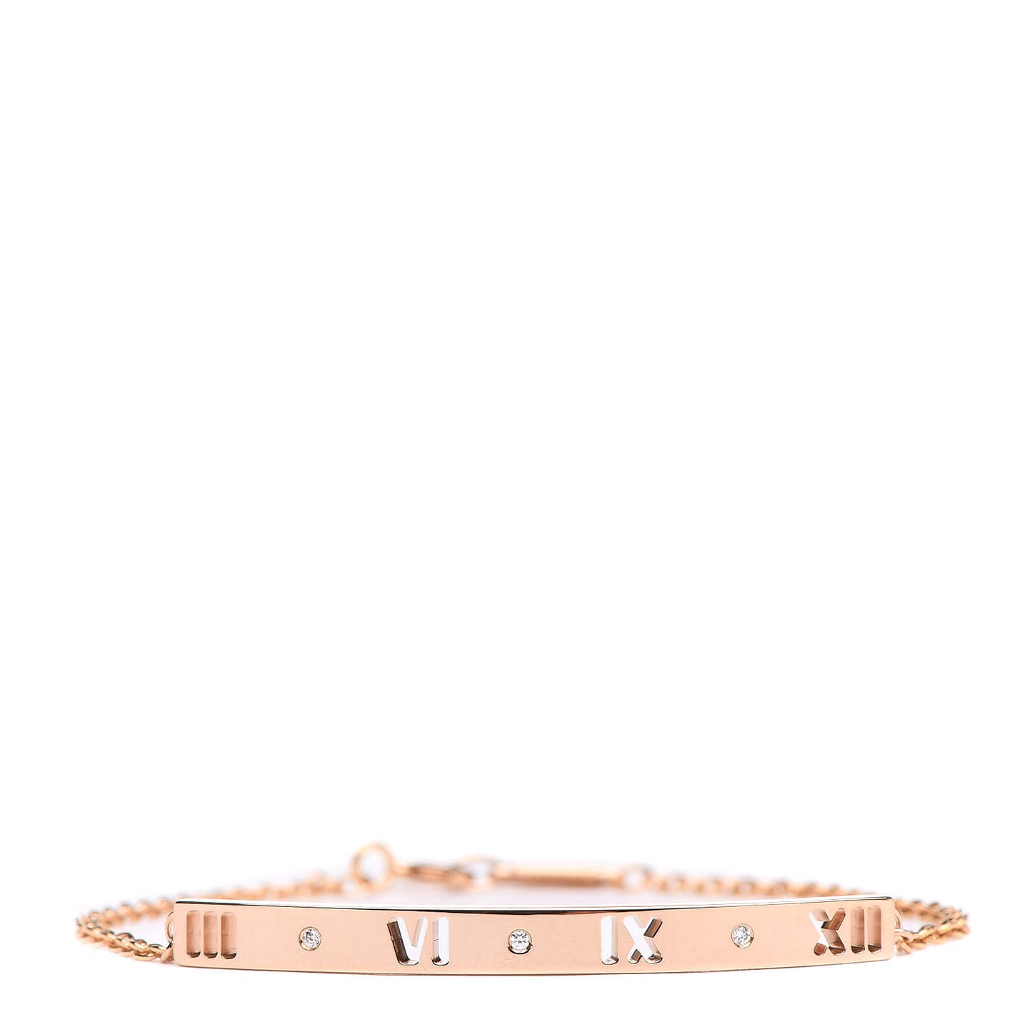 18K Rose Gold Diamond Atlas Bar Pierced Bracelet